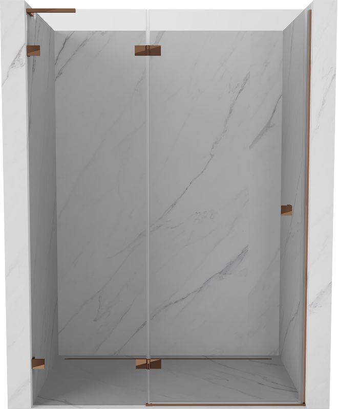 Drzwi prysznicowe Mexen Lunar L różowe złoto 140x200 cm 1 szt.