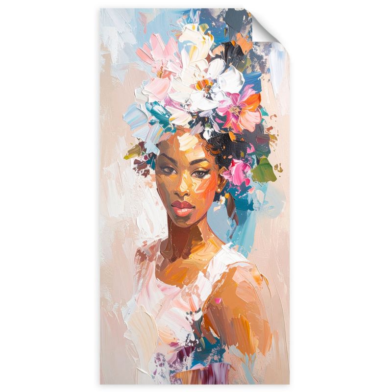 Naklejka na ścianę do salonu sypialni Feeby Portret kobiety kwiaty abstrakcja 50x100cm 1szt