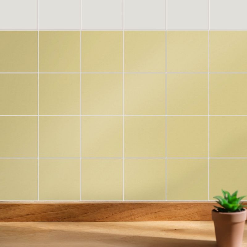 Samoprzylepna naklejka na kafle Wallfluent 10x10 cm Kolor Żółty wodoodporne 24 szt.