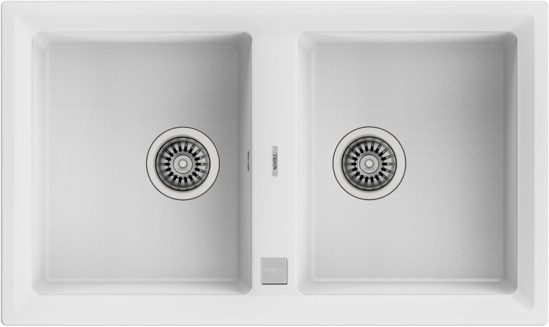Zlewozmywak Teka Stone Tegranit 86x51cm Biały, 2-Komorowy, syfon w komplecie, 1 szt.