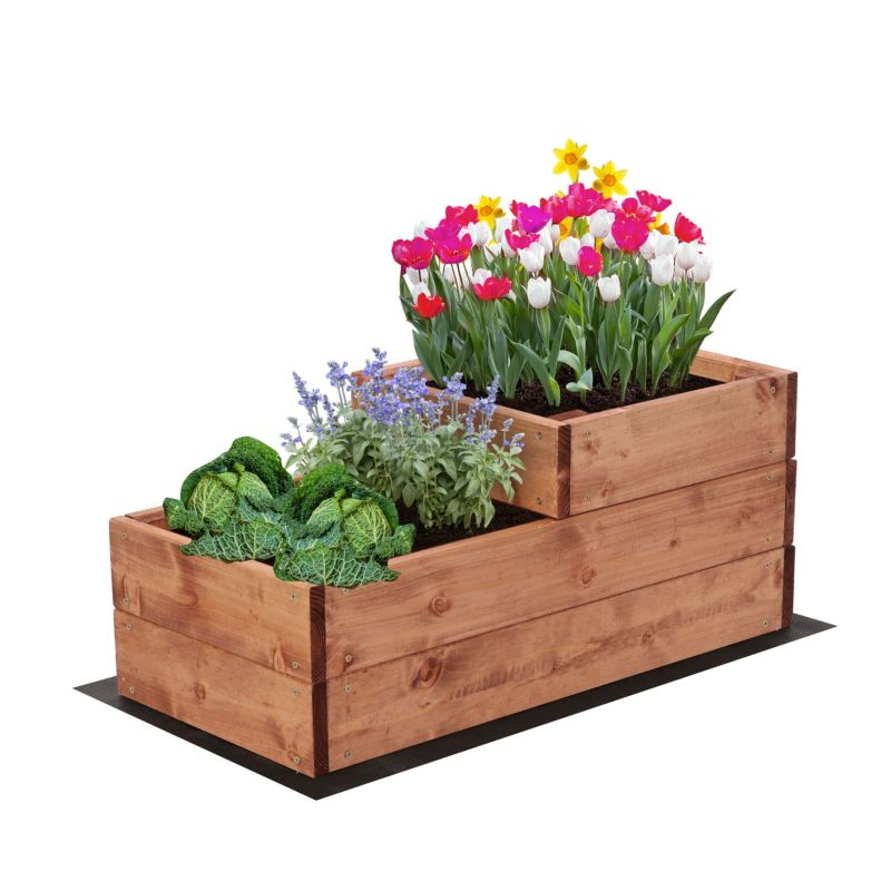 Skrzynia na warzywa MODO24 warzywnik 27x30x63 cm brązowa impregnacja 1 szt.