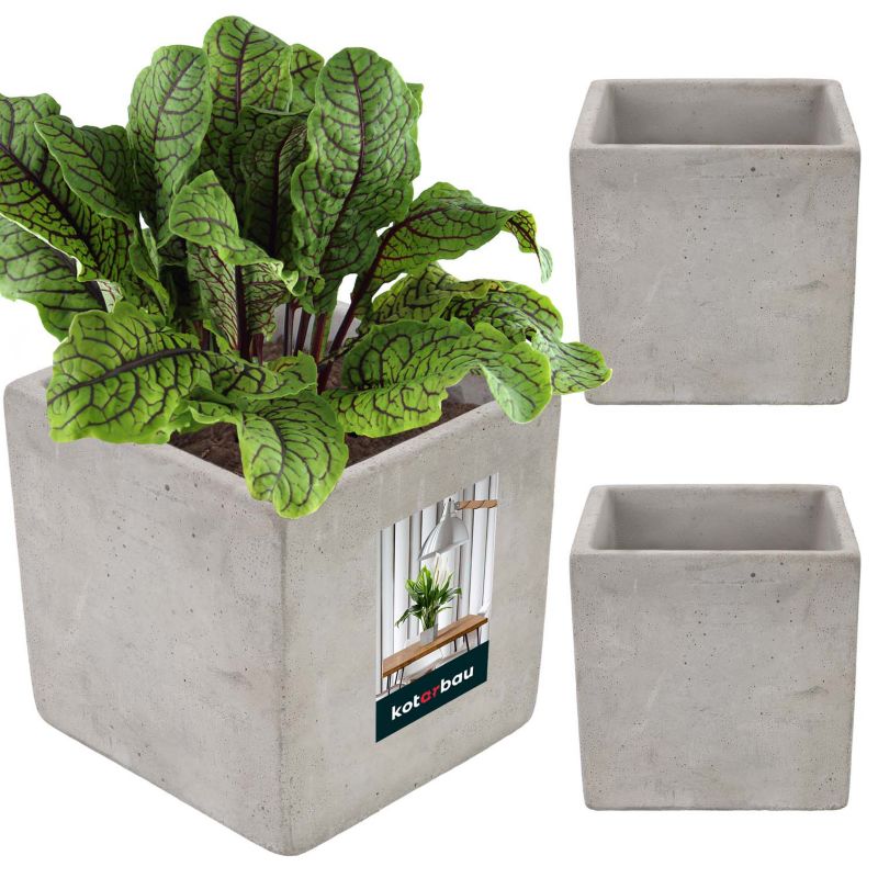 Doniczka betonowa KOTARBAU kwadrat 20 cm 2 szt.