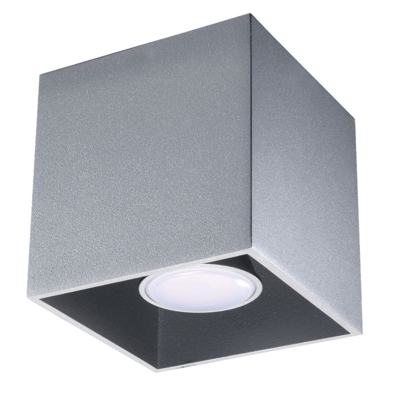 Spot oprawa sufitowa Sollux Lighting Quad szary 1 x GU10 x 40W IP20 wym: 10 x 10 cm - 1 szt.