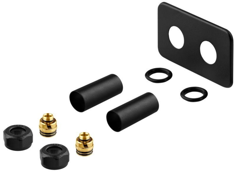 Zestaw zaciskowy maskujący Luxrad do rury Pex Ral 9005 czarny mat do instalacji grzewczej 1 kpl