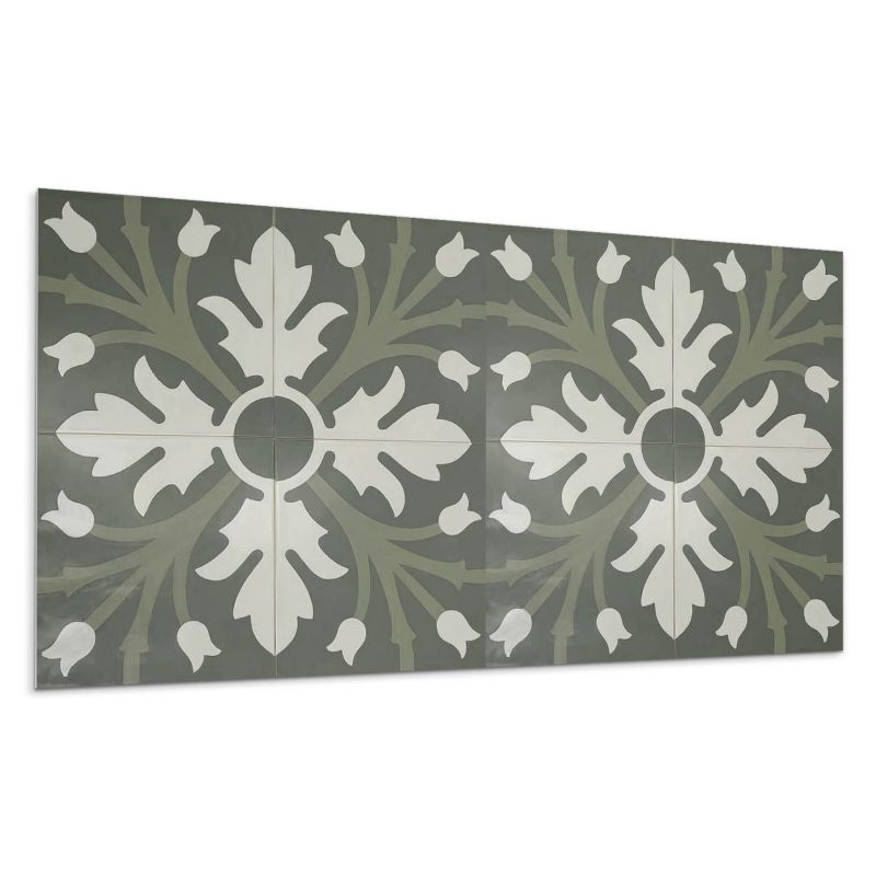 Panel samoprzylepny Wallfluent 120x60 cm Kwiatowy wzór na ceramice 1 szt.