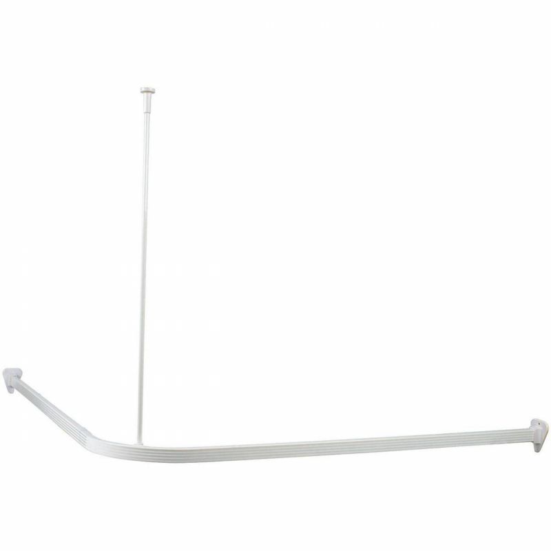 Drążek zasłony prysznicowej Duschy narożny 90x90 cm aluminiowy biały 1 szt.