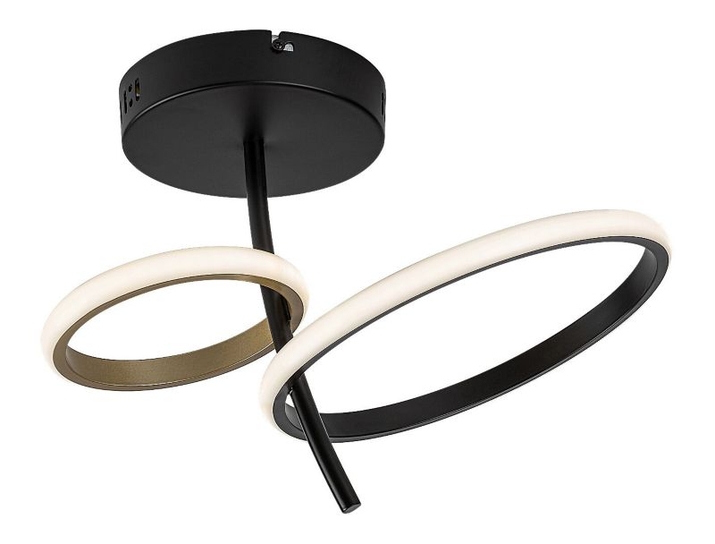 Lampa sufitowa wisząca Rabalux Emilion 2969 czarno-złota-biała ring wbudowany LED 24W 1 szt.