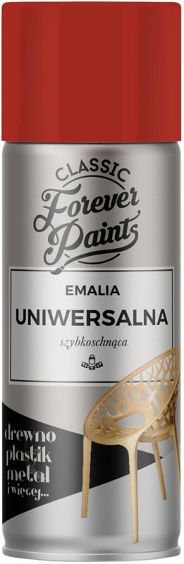 Emalia uniwersalna szybkoschnąca Forever Paints 400 ml czerwona ognista