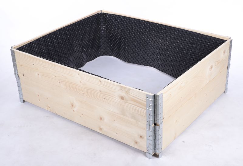 Skrzynia na warzywa MODO24 40x120x100 cm naturalne drewno 1 szt. z folią kubełkową 1 szt.