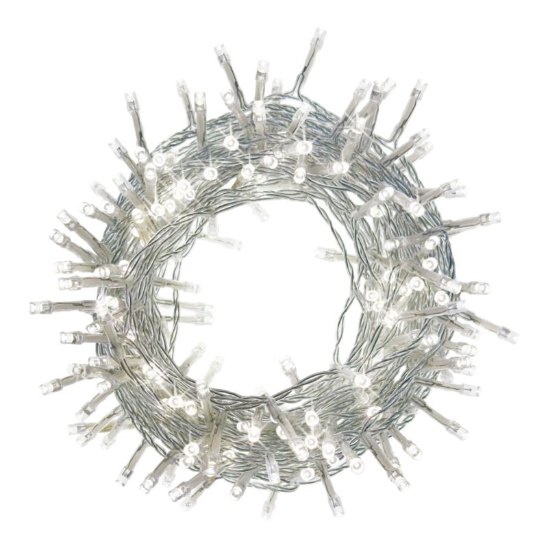 Lampki 240 LED łańcuch zimny biały przezroczysty kabel