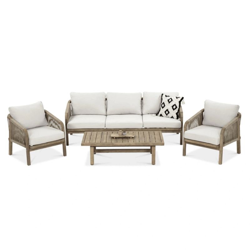Zestaw Mebli Ogrodowych Focus Garden Drewnianych MARIGOLD Sofa Stolik 2xFotel na Taras 1 kpl