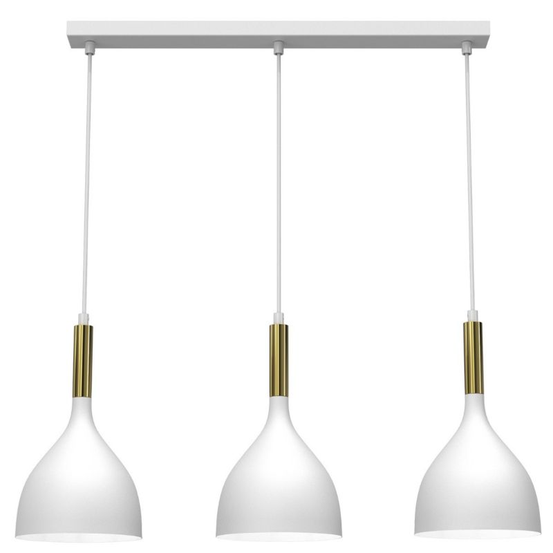 Lampa wisząca Luminex Noak biały matowa-złoty połysk wym: 110 x 72 x 17 cm 3xE27 x 15W 1 szt.