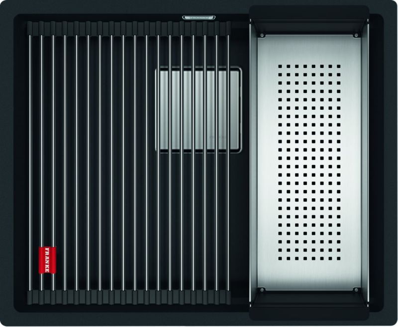 Zlewozmywak Franke Kanon KNG 110-52 czarny mat, granitowy, 1-komorowy, syfon w zestawie, 1 szt.