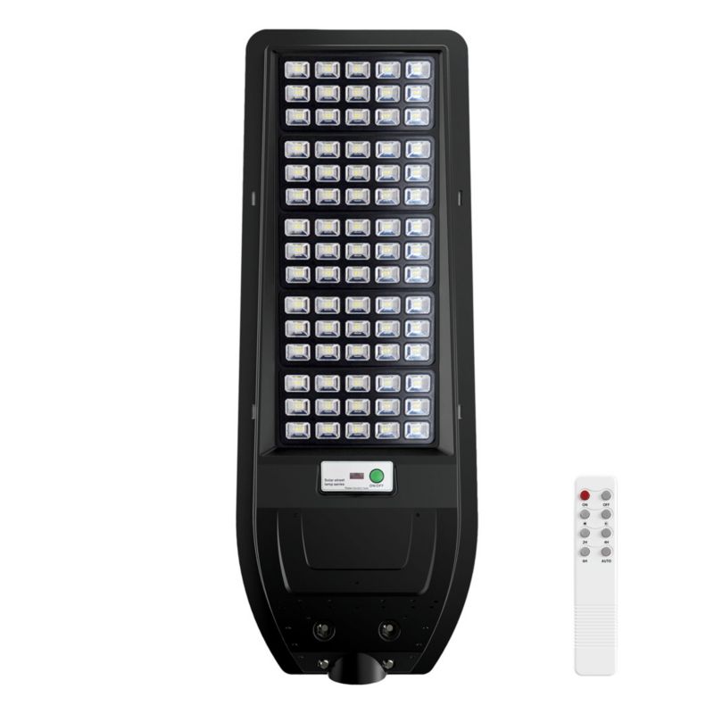 Lampa uliczna solarna Eko-Light Via czarna LED 200W 6000K 2400lm Pilot IP65 wym: 71,7 x 27 x 5,7 cm - 1 szt.