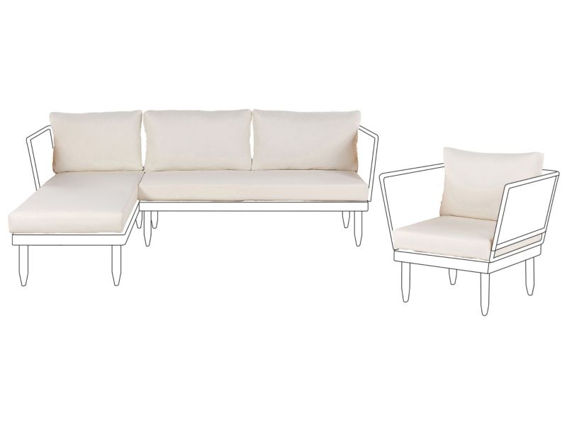 Komplet poszewek na poduchy ogrodowe Cremona Złamana biel 1 szt.