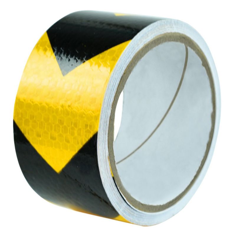 Taśma odblaskowa 5 m x 50 mm żółto-czarna