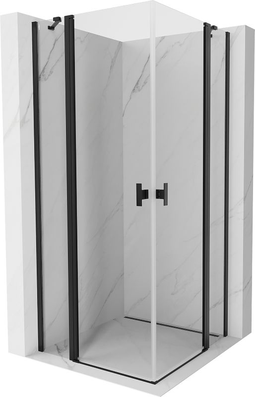 Kabina prysznicowa uchylna Mexen Mist czarna 80x80 cm 8A4-080-080-70-00 1 szt.