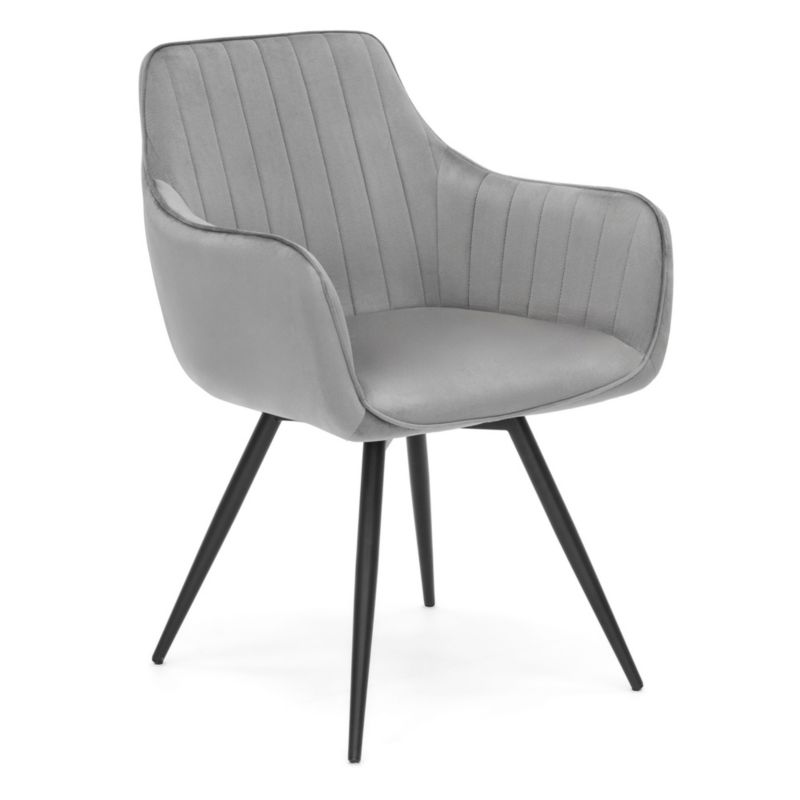 Krzesło obrotowe MebleMWM DC-0084-2 welur jasny szary czarne nogi 1 szt.