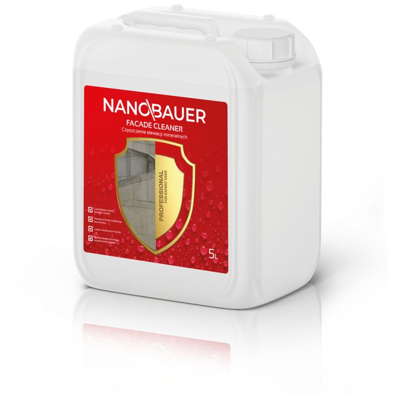 Środek koncentrat czyszczący do elewacji tynku NANOBAUER 5L 1szt