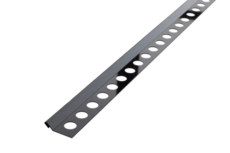 Profil narożny Rs Lambro do płytek ciętych na 45 stopni czarny połysk 1.4 cm x 270 cm 1 szt.