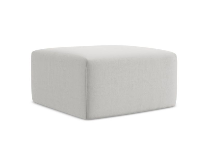 Pufa LaMiaSofa BOVA z tkaniny welwetowej 75x75 cm srebrny 1 szt.