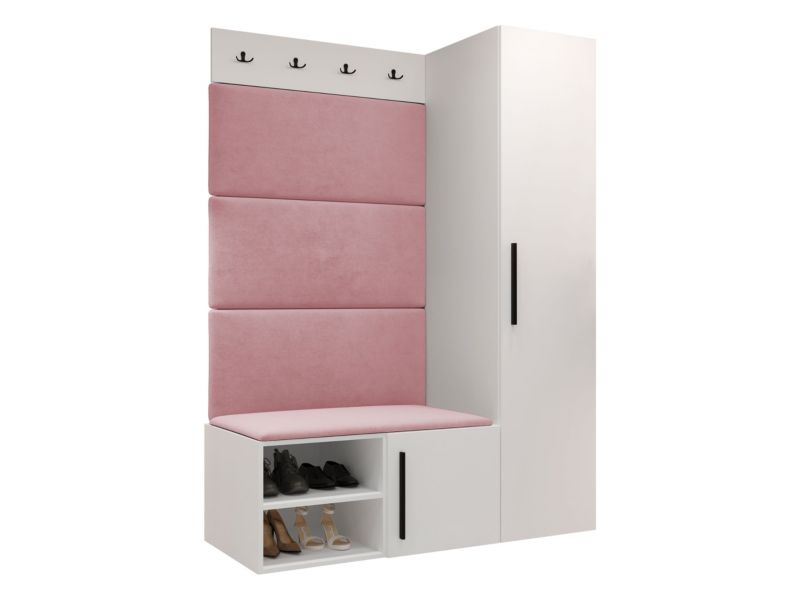 Garderoba MIRJAN 24 Medi II biały + różowy 1 kpl.