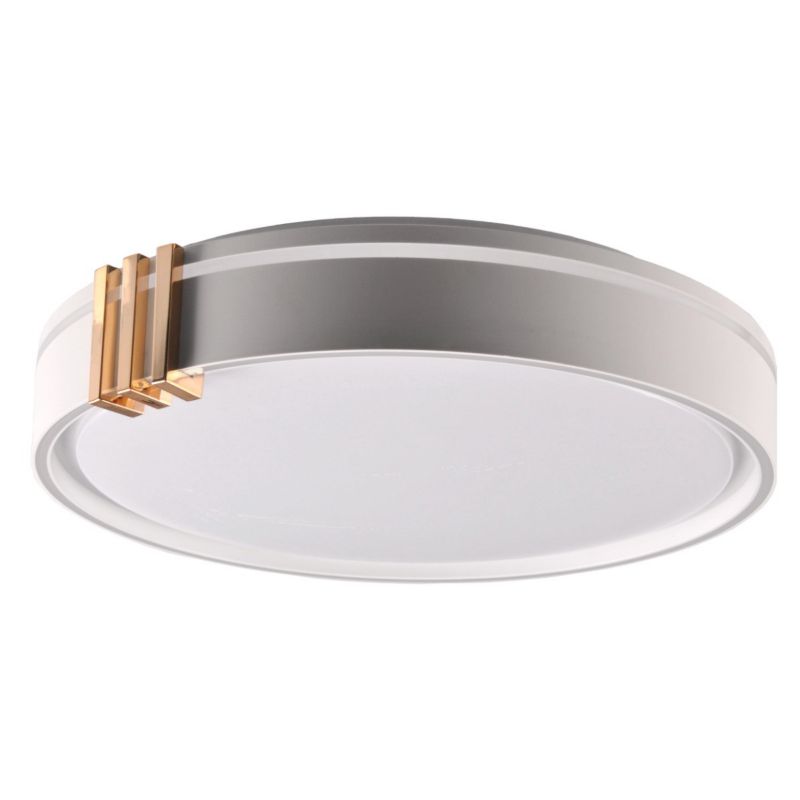 Plafon sufitowy Polux Arletta szaro-złoty-biały LED 48W 3000K-6000K 5200lm IP44 wym: 8,5 x 38 x 38 cm aluminium - 1 szt.
