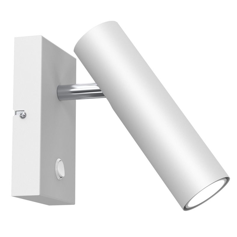 Kinkiet ścienny Luminex Axion biały mat-chromowany z włącznikiem 1 x GU10 x 8W IP20 wym: 16 x 10 x 24 cm - 1 szt.