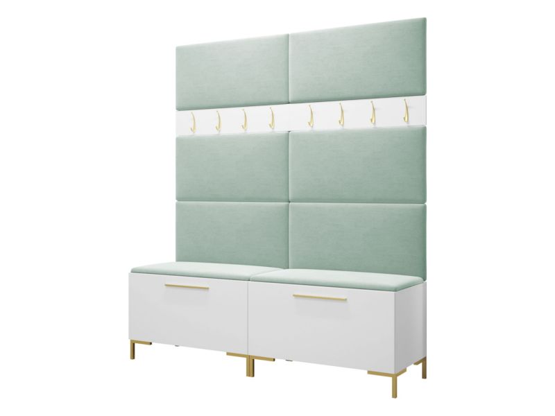 Garderoba MIRJAN 24 Zilion II biały + miętowy 1 kpl.