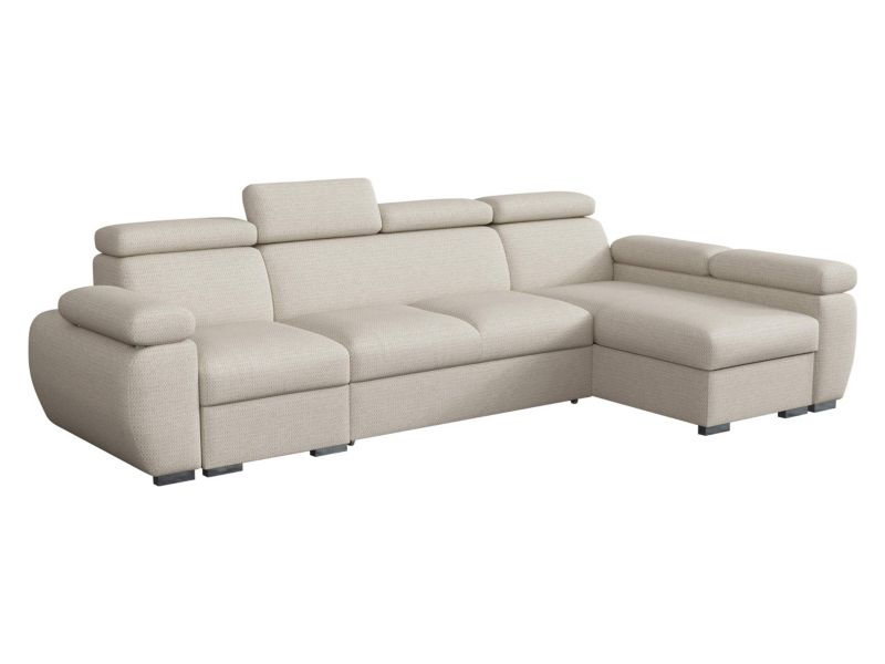 Narożnik z funkcją spania MIRJAN 24 Boston LCP prawy 1P(65)+2R+LCP beżowa plecionka 1 szt.