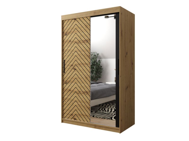 Szafa MIRJAN 24 Jodełka 2 120 dąb artisan + czarny 1 szt.