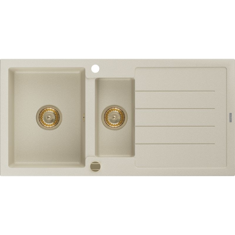 Zlewozmywak wpuszczany Mexen Andres 1,5-komorowy beżowy 1000x500 mm 6515101510-69-G