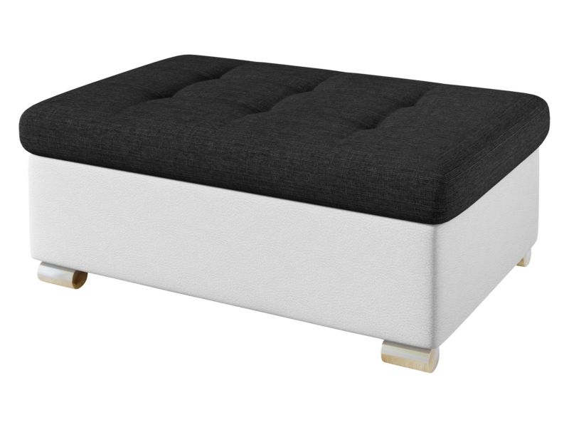 Pufa MIRJAN 24 Niko Duża biała ekoskóra/grafitowy 1 szt.