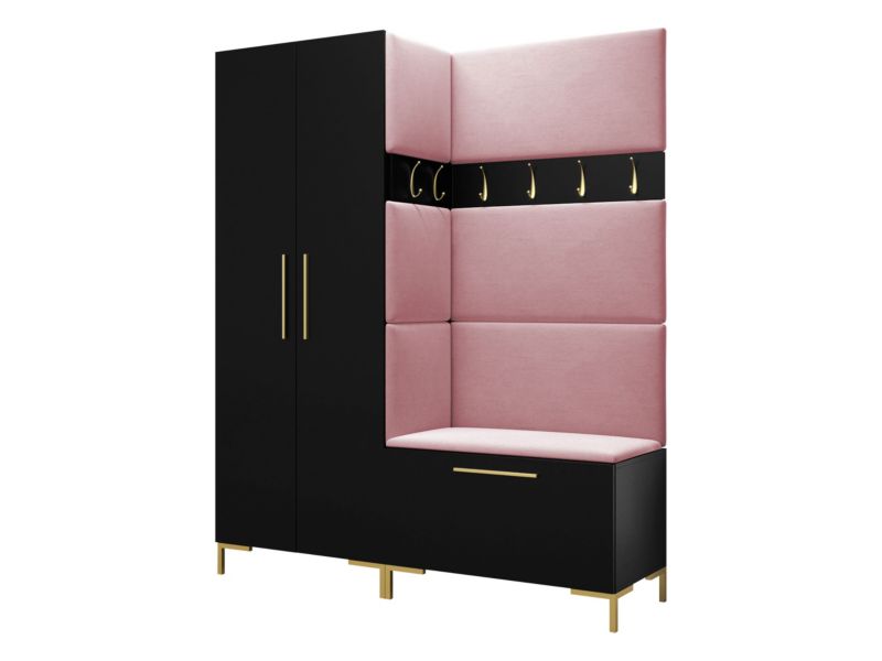 Garderoba MIRJAN 24 Zilion I czarny + różowy 1 kpl.