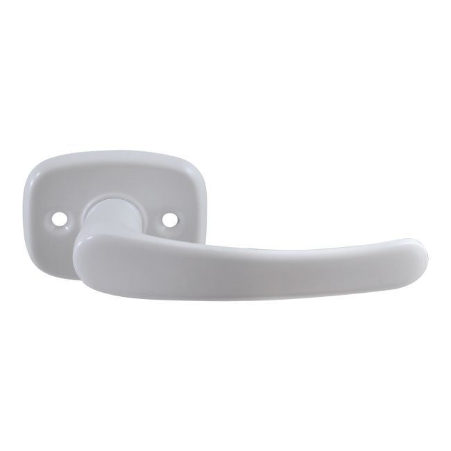 Klamka drzwiowa z tarczą telewizorek biała