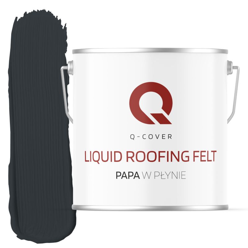 Papa w Płynie Uszczelniacz do Dachów Q-Cover Szary antracytowy RAL7016 5KG
