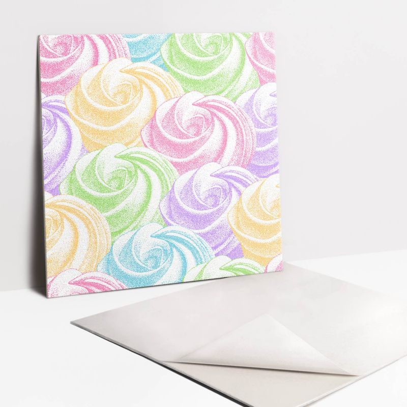 Kafelki samoprzylepne Tulup 30x30 cm Kolorowe ciasteczka 9 szt.