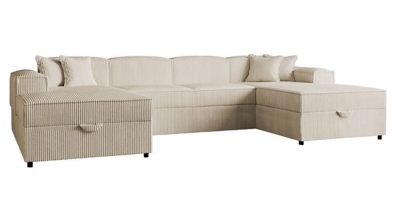 Narożnik z funkcją spania MIRJAN 24 Santos U Sztruks waniliowy 1 szt.