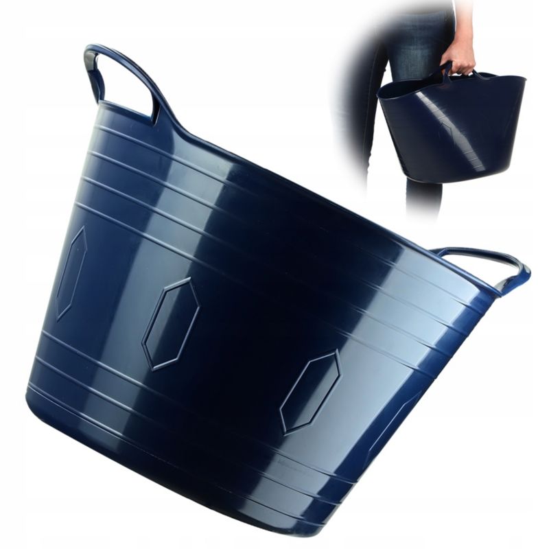 Kosz Na Pranie KADAX elastyczny Pojemnik Uniwersalny miednica 26L Granatowy 1 szt.