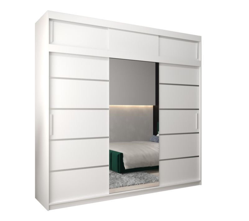 Szafa przesuwna Abiks Verona 2 250 biały + biały z nadstawką 1 szt.