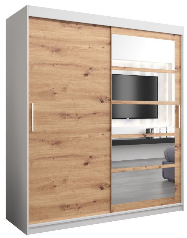 Szafa przesuwna Abiks ROMA 1 180 biały mat + artisan 1 szt.