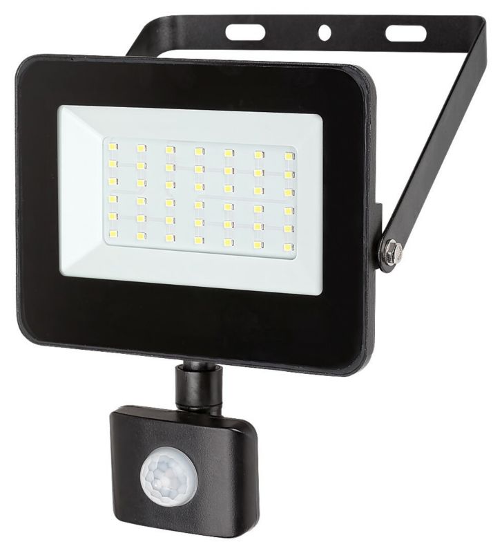 Naświetlacz LED z czujnikiem ruchu Rabalux czarno-przezroczysty LED 30W 4000K 2700lm IP44 wym: 21,2 x 17,4 x 4,5 cm - 1 szt.