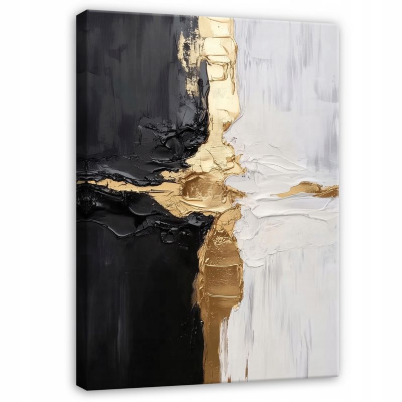 Obraz Abstrakcja Złoty Glamour Na Płótnie Canvas WALLARENA 60x40 cm Dekoracja Do Sypialni Salonu Kuchni 1 szt.