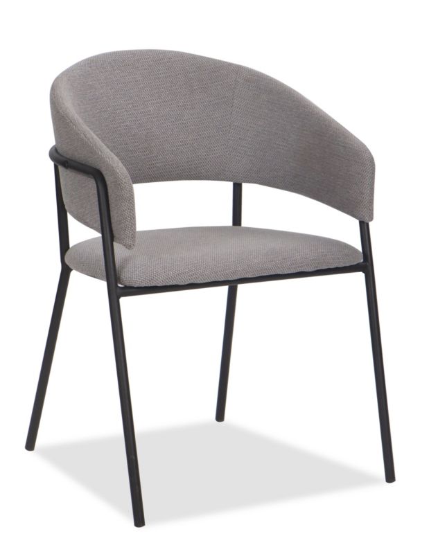 Krzesło tapicerowane New Home OVO szare szenilowe z podłokietnikami 1 szt.