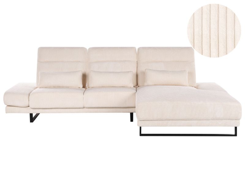 Narożnik Ikast Sztruks Beżowy dla 4 osób Lewostronny 1 szt.