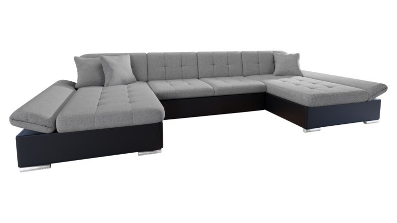 Narożnik z funkcją spania MIRJAN 24 Alia czarna ekoskóra/szary 1 szt.