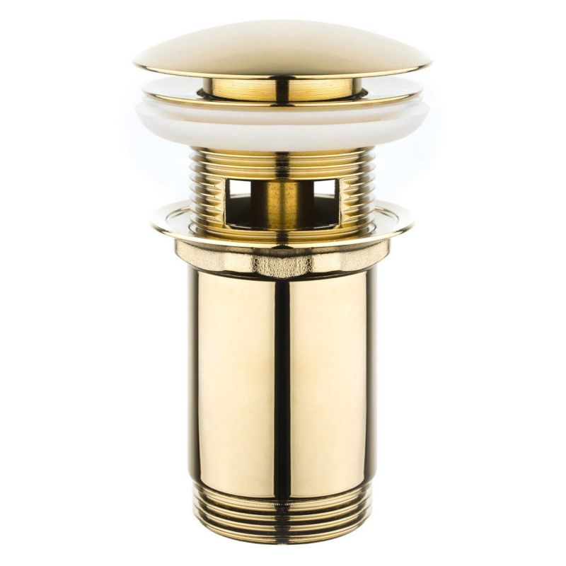 Korek umywalkowy Oltens Halsa klik klak okrągły złoty połysk z przelewem 1 szt.