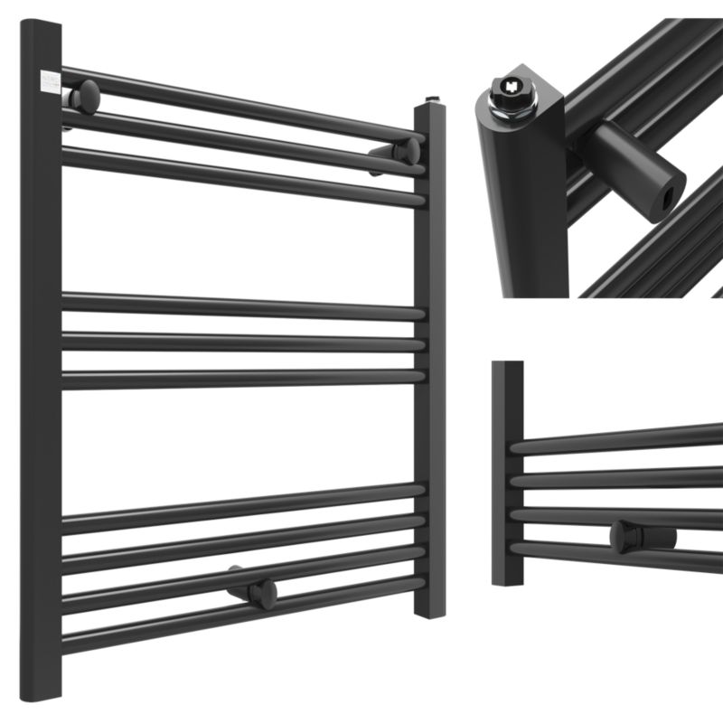 Grzejnik Łazienkowy Granitan Puerto 60/70cm Czarny Kaloryfer Drabinkowy 1kpl.