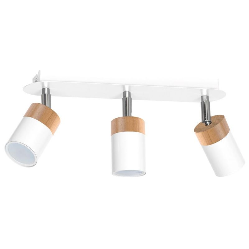 Oprawa sufitowa spot Milagro Joker biały jasne drewno 3 x GU10 x 40W IP20 wym: 45 x 20 cm - 1 szt.