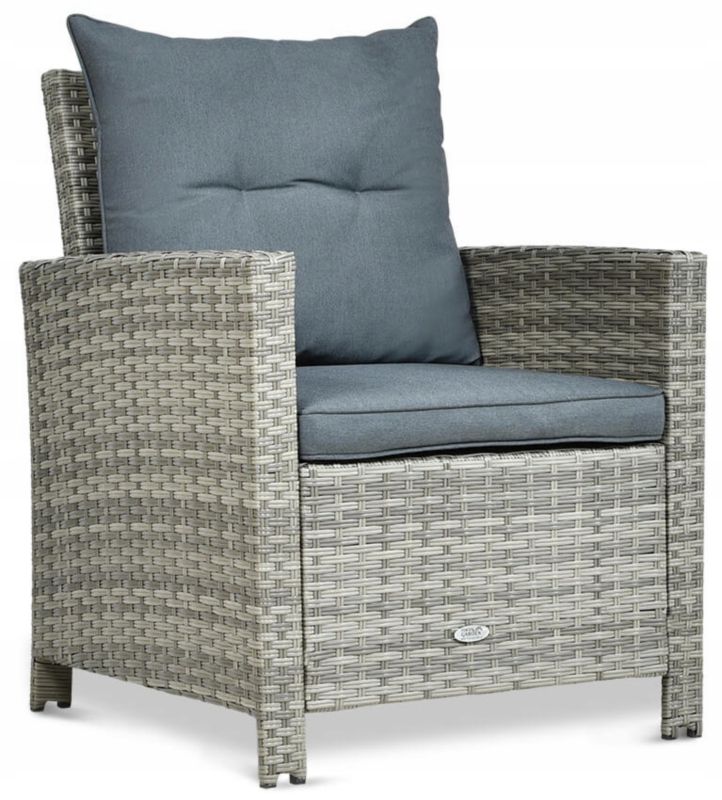 Fotel Ogrodowy Focus Garden Technorattanowy Duży Ibiza na Balkon Taras szary 1 szt